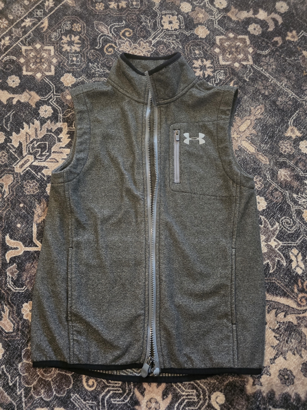 Under Armour Youth Charcoal Gray Tech Vest with Zip Pocket
